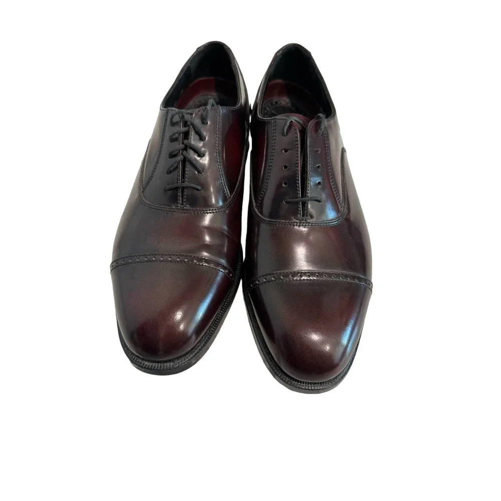 NWOT Florsheim Size EU‎ 41 (US 8) Brown Burgundy Leather Oxfords Dress Shoe